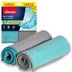Pack de 2 Lavettes Microfibres Vileda Pro Clean – Nettoyage en Profondeur